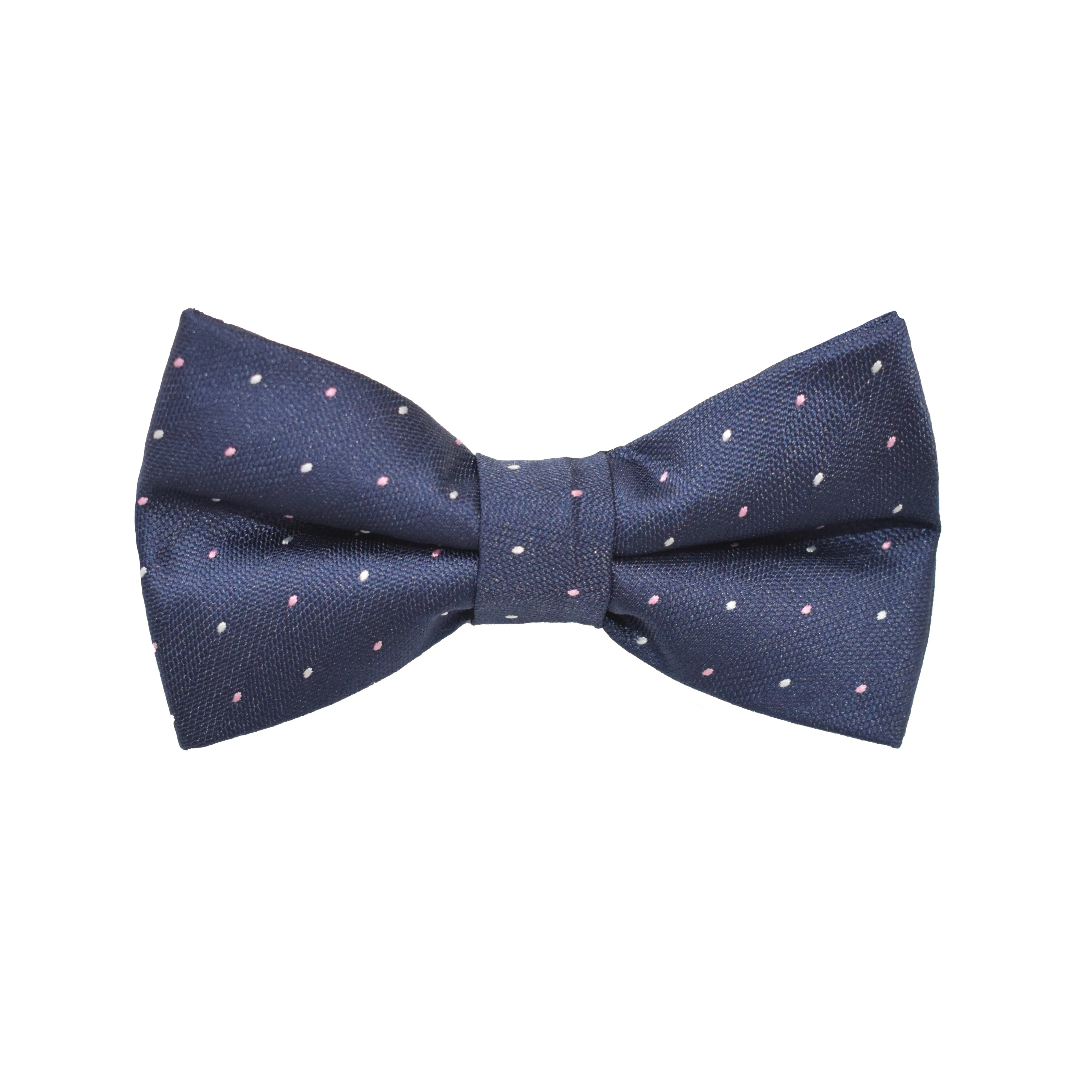 Bow Tie - Navy Pink Micro Polkadot