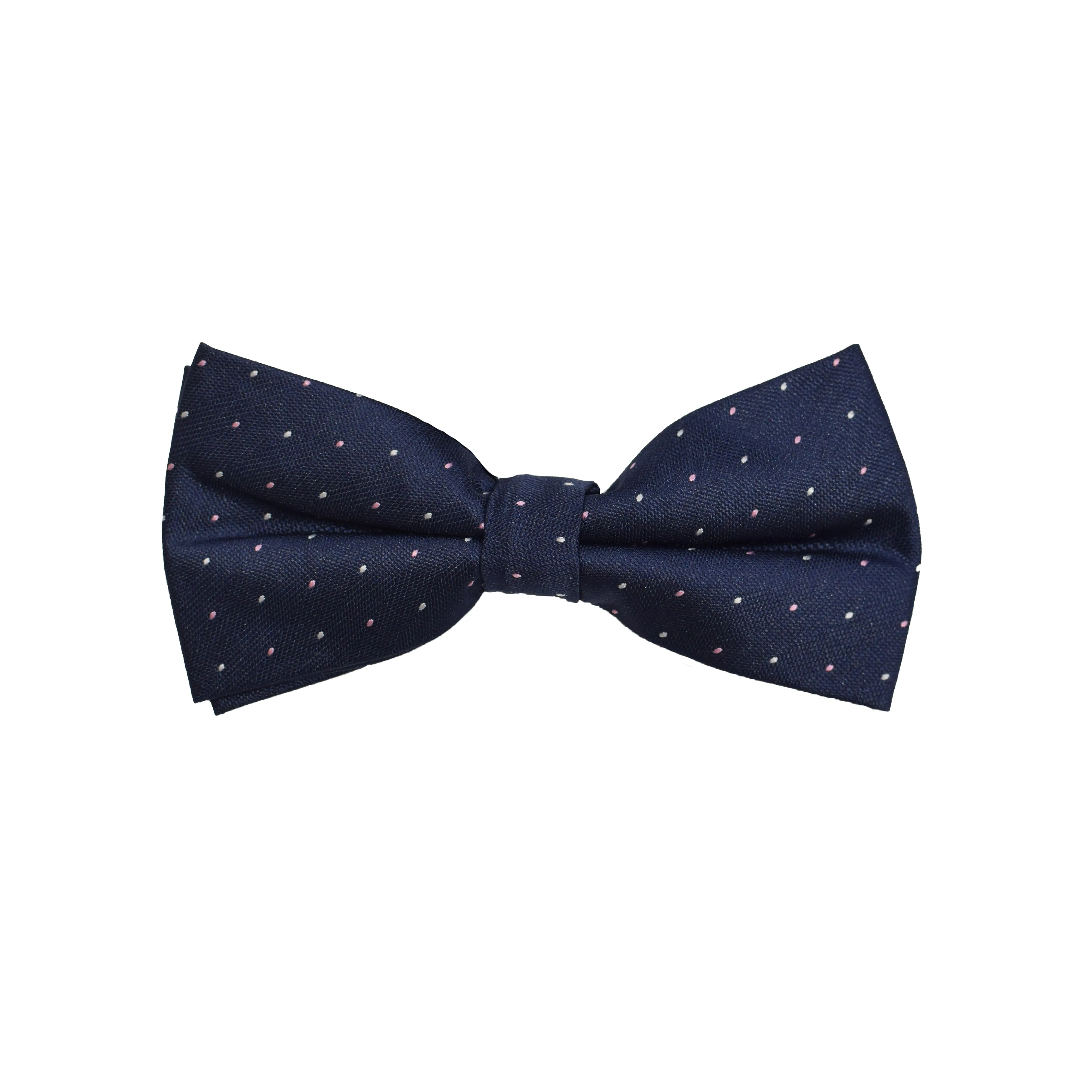 Bow Tie - Navy Pink Micro Polkadot