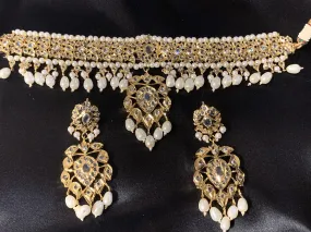 C6 Sahaj choker set in pearls ( READY TO SHIP)