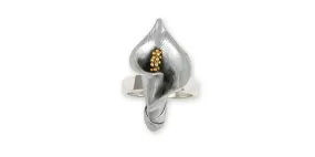 Calla Lily Jewelry Silver And Gold Calla Lily Ring Handmade Flower Jewelry CAL2-TNR