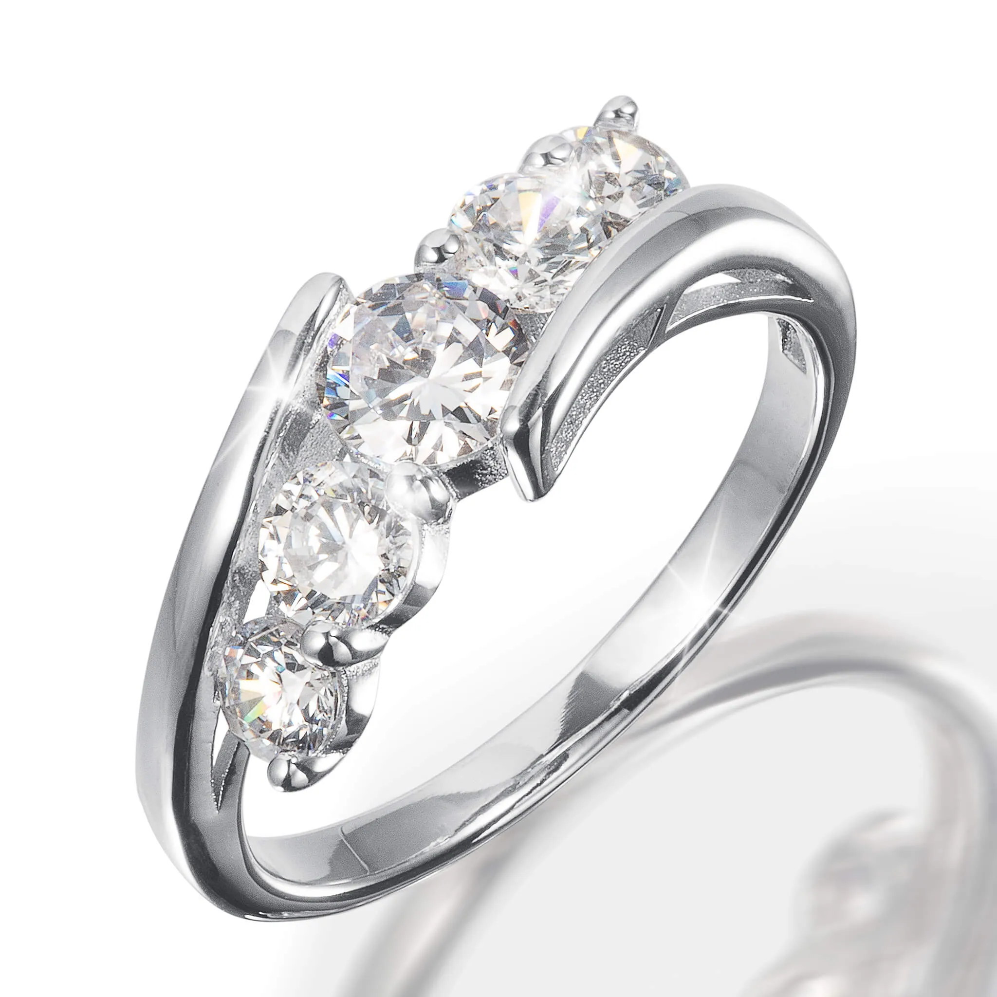 Celestial Harmony Rhodium Ring