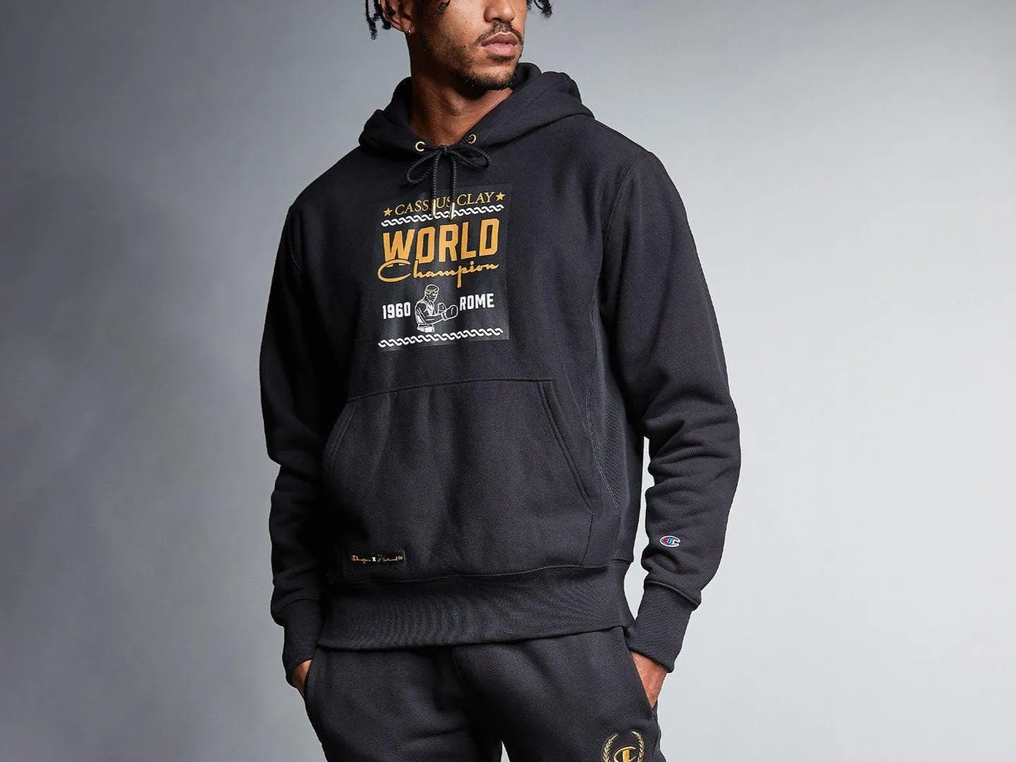 CHAMPION Cassius Clay Muhammad Ali Limited Felpa Hoodie Nero 217611