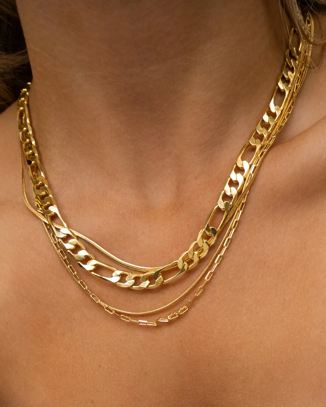 Chandon Multi Chain Charm Necklace- Gold