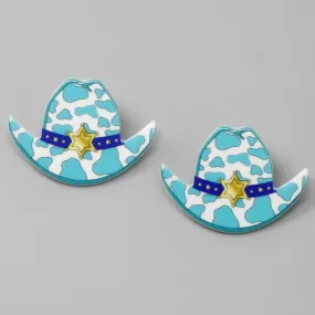 Cowgirl Hat Acrylic Stud Earrings