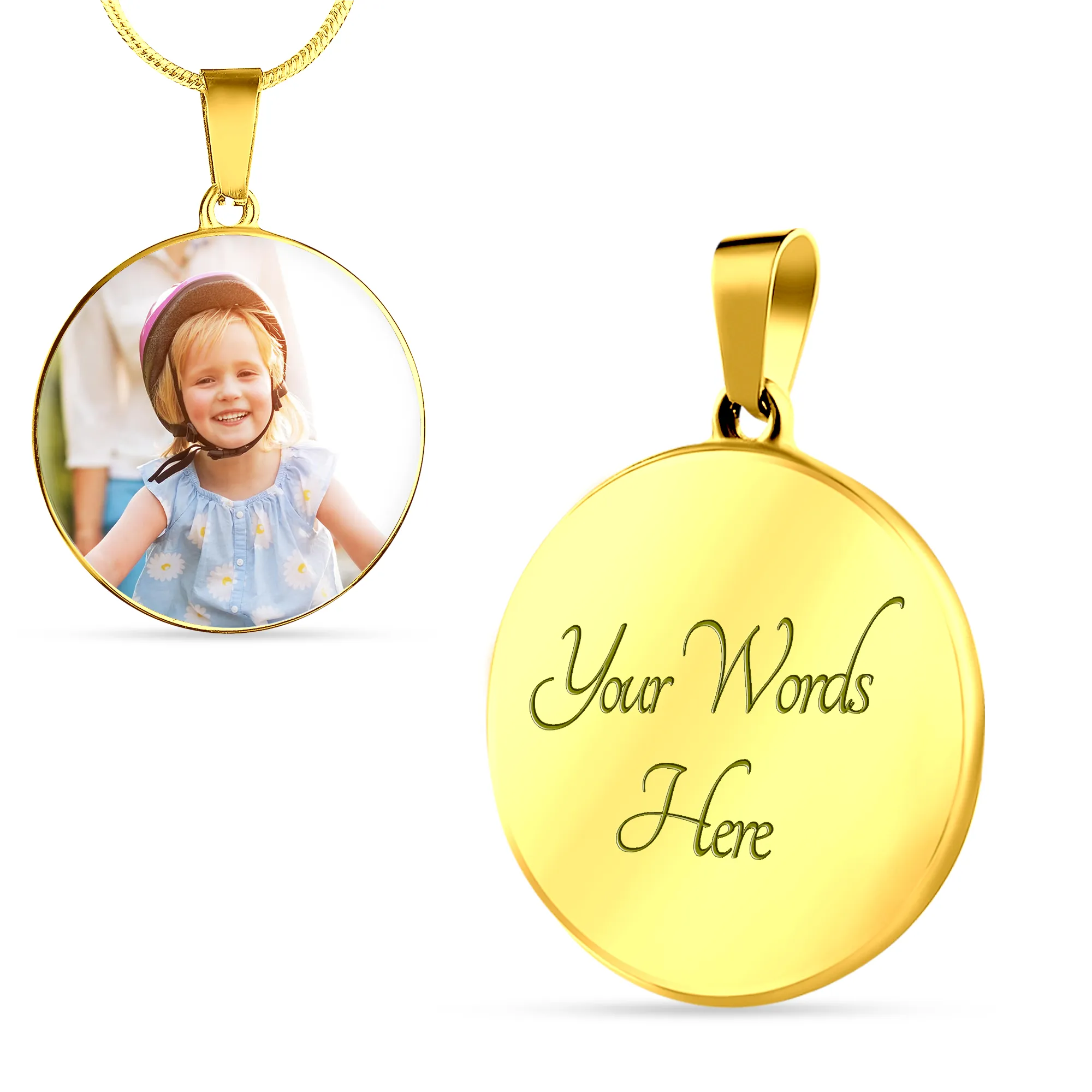 Custom Photo Pendant Necklace Memorial Gift with When You Miss Me Poem