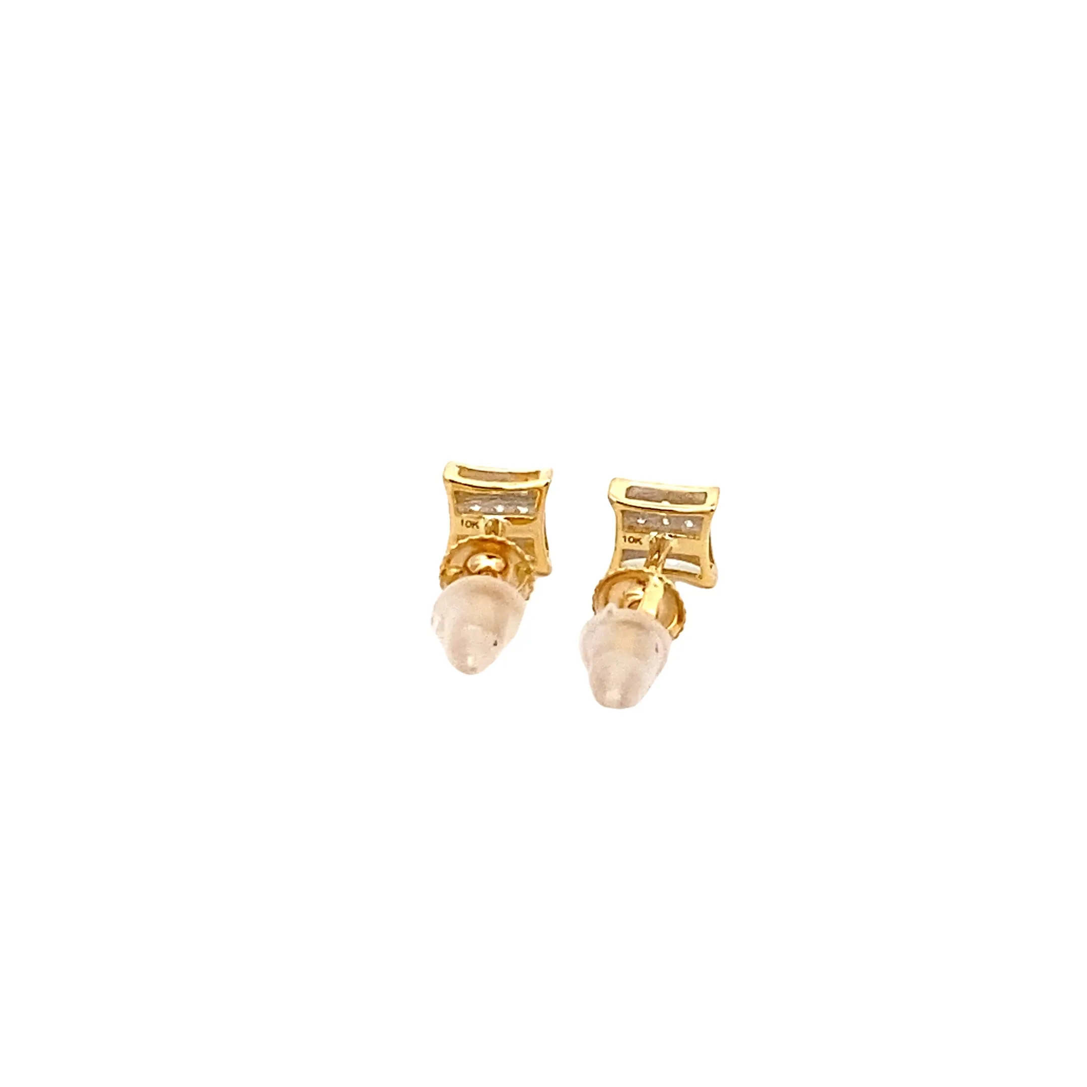 Diamond 0.05Ctw Small Square Shaped Earrings