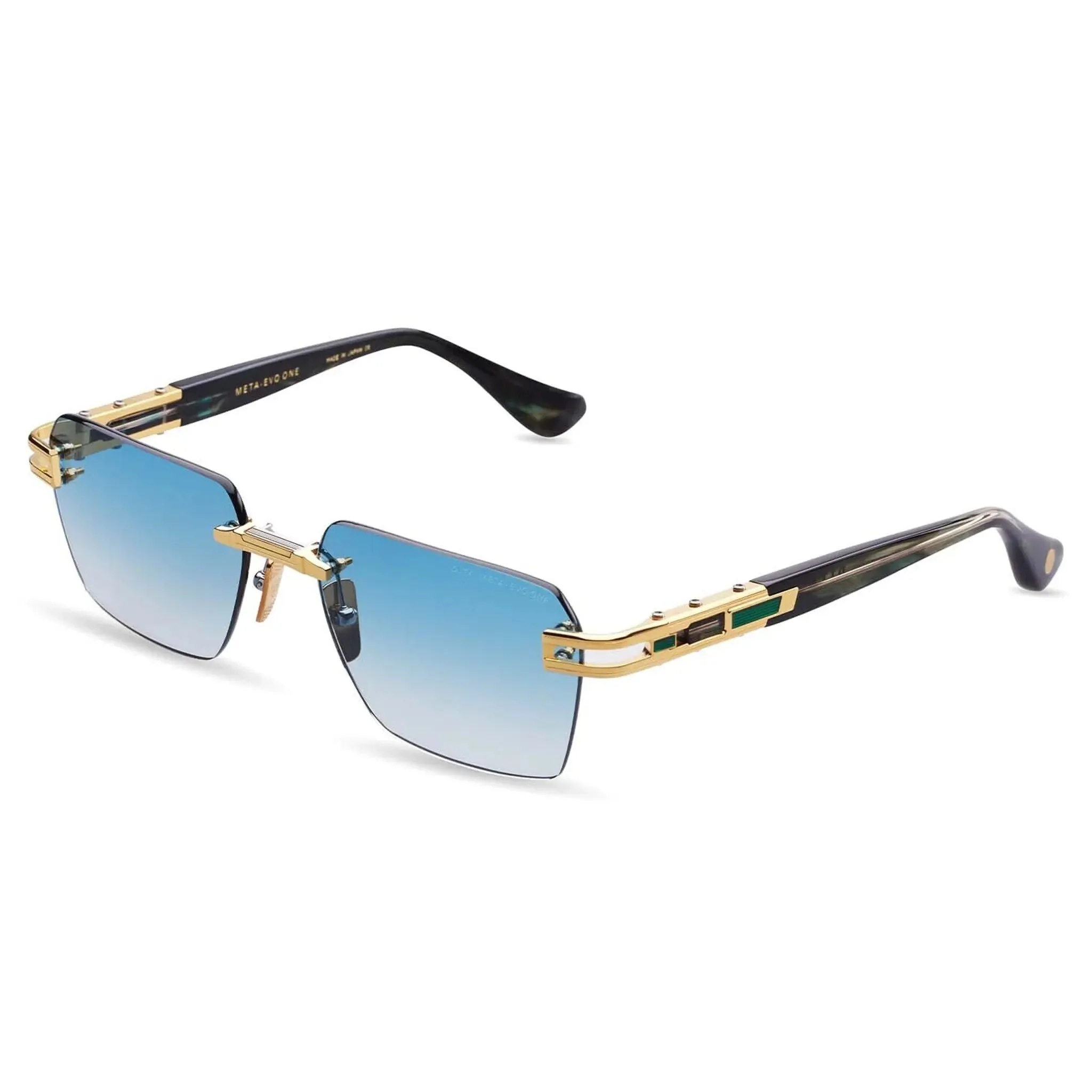 Dita Meta-EVO DTS147-A-03 Blue Gold Rimless Sunglasses