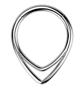 Double Lined Teardrop Titanium Hinged Segment Ring