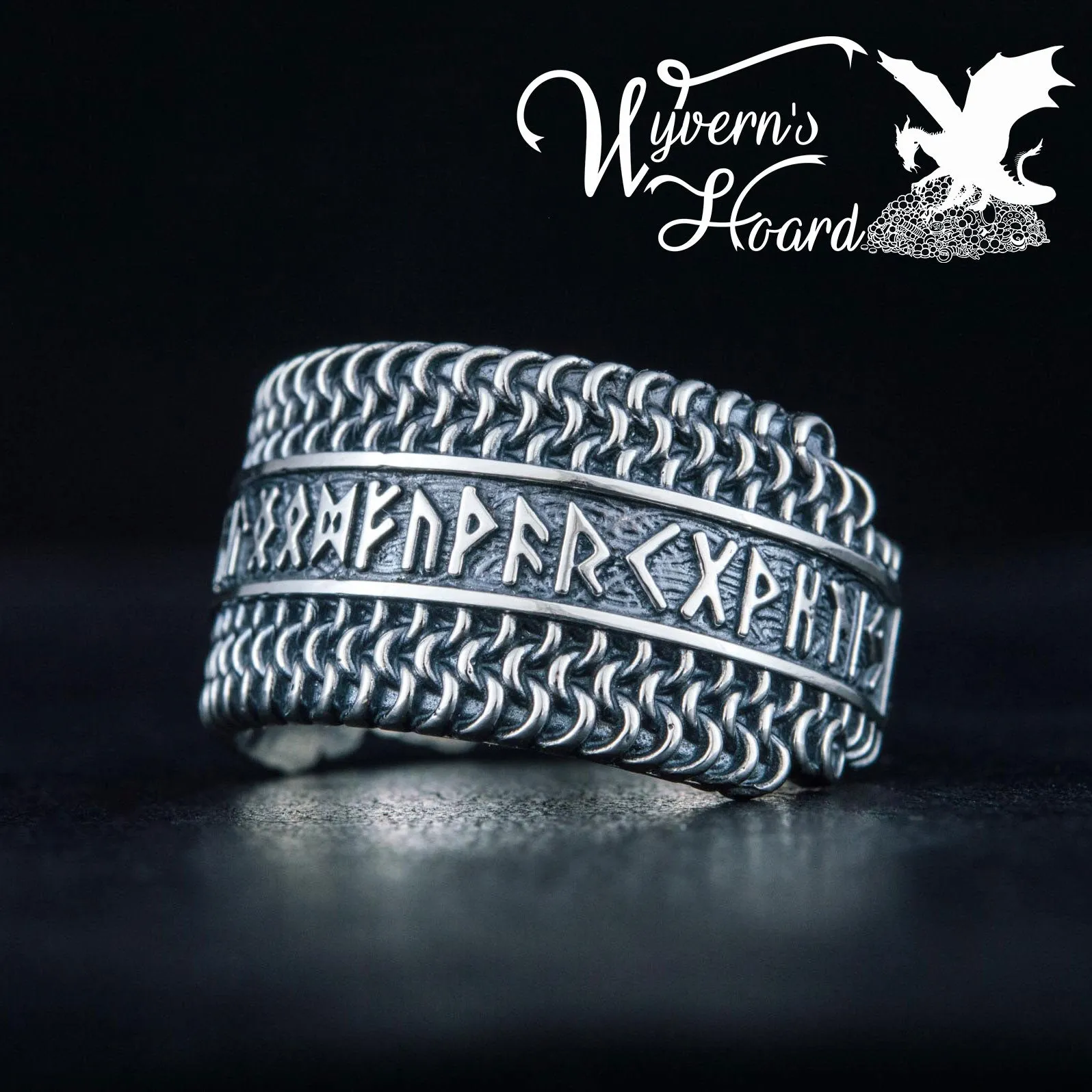 Elder Futhark Hauberk Armor Ring