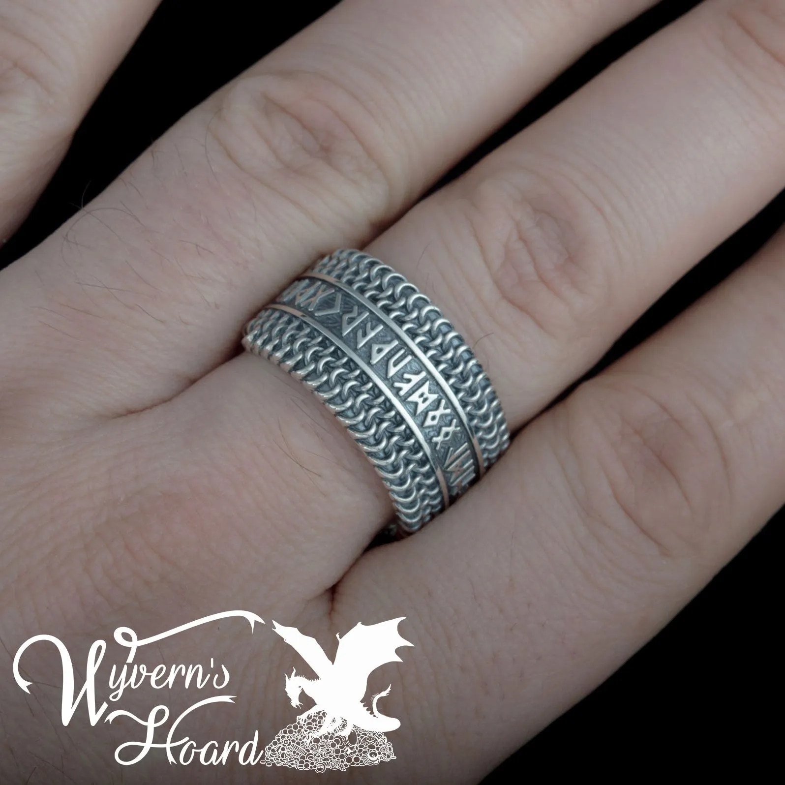 Elder Futhark Hauberk Armor Ring