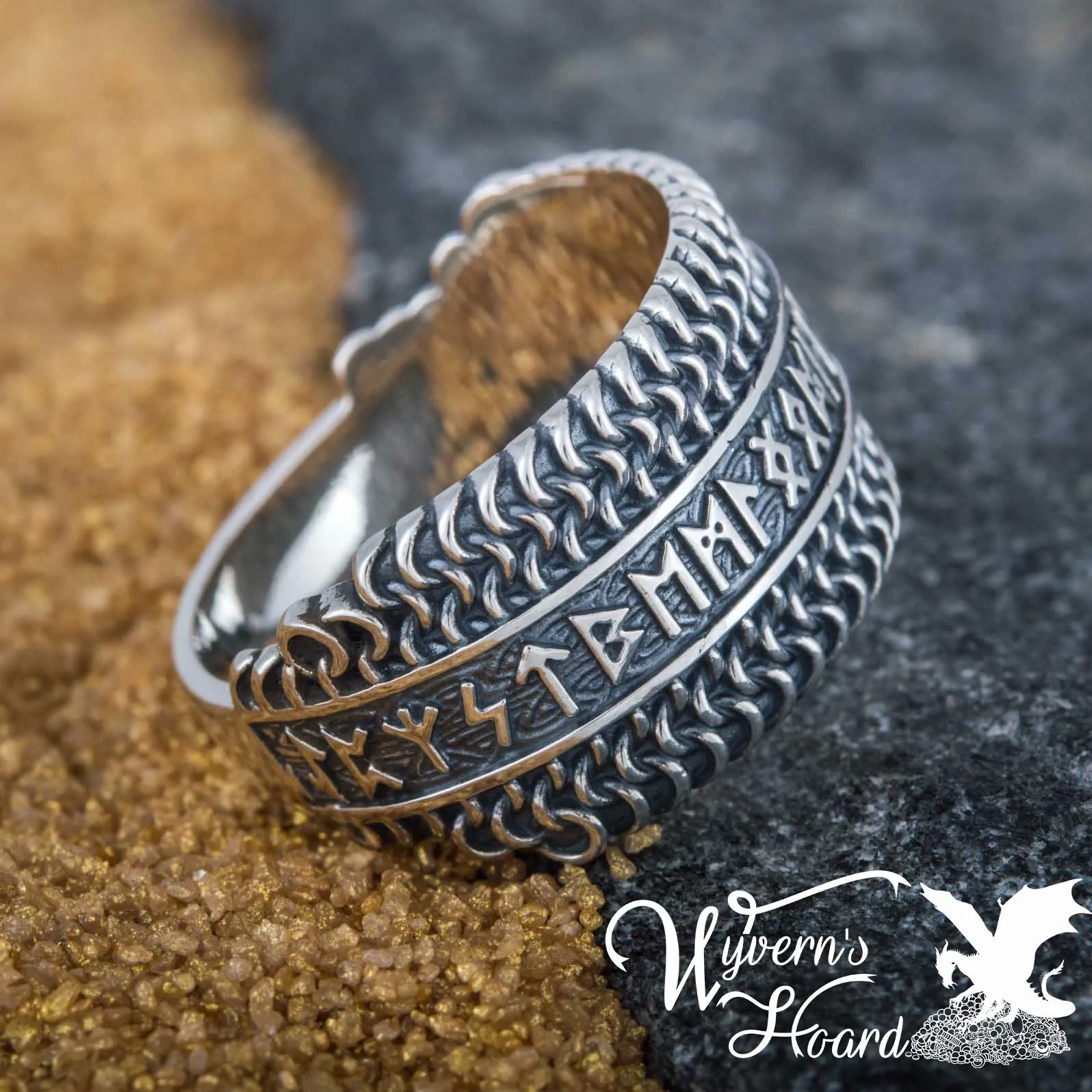 Elder Futhark Hauberk Armor Ring