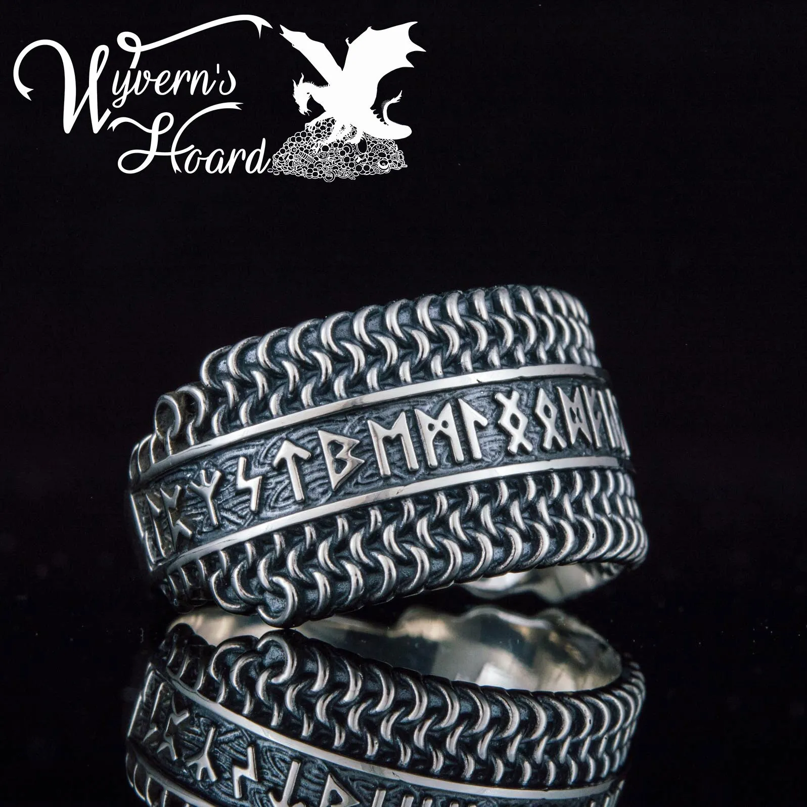 Elder Futhark Hauberk Armor Ring