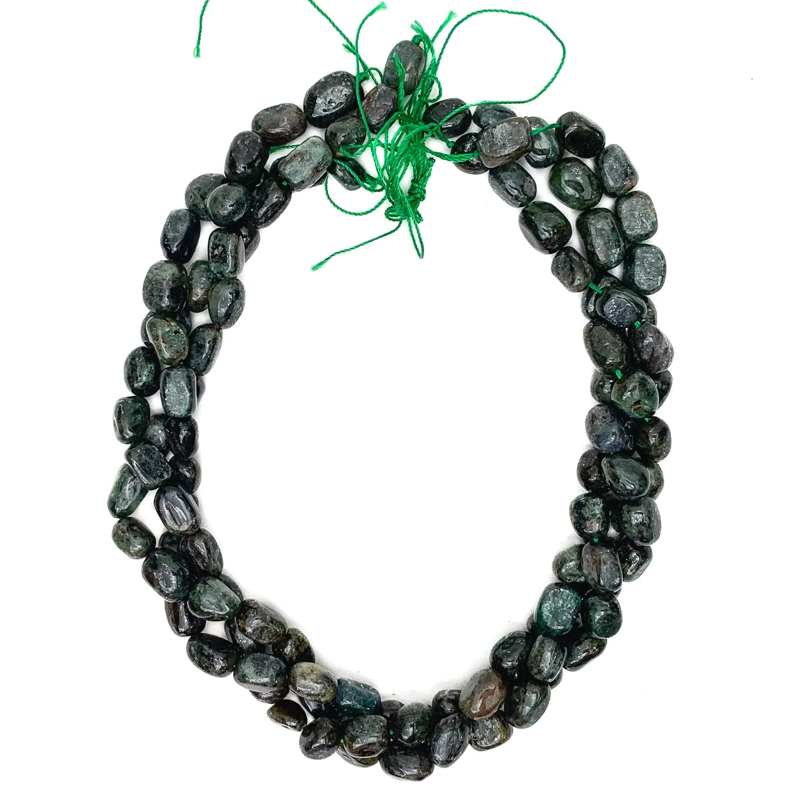 Emerald Raw Smooth Pebbles Bead Strand