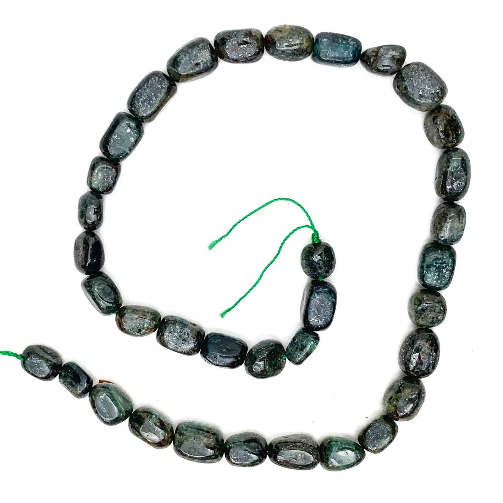 Emerald Raw Smooth Pebbles Bead Strand