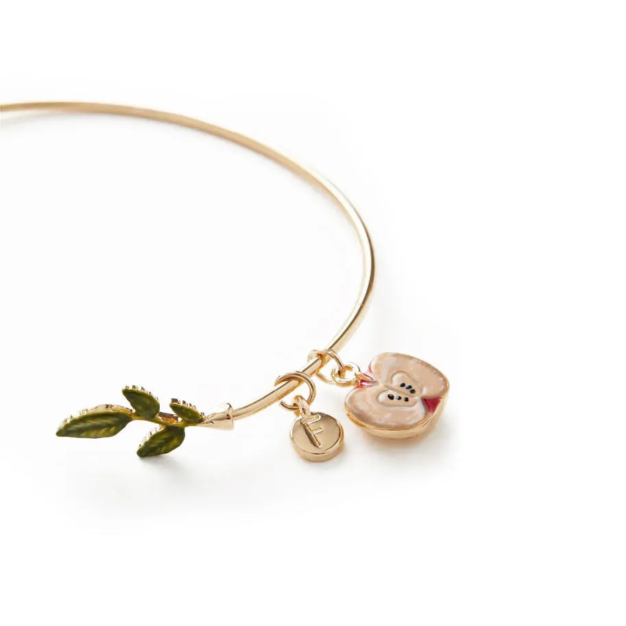 Enamel Apple Tree Bangle Bracelet