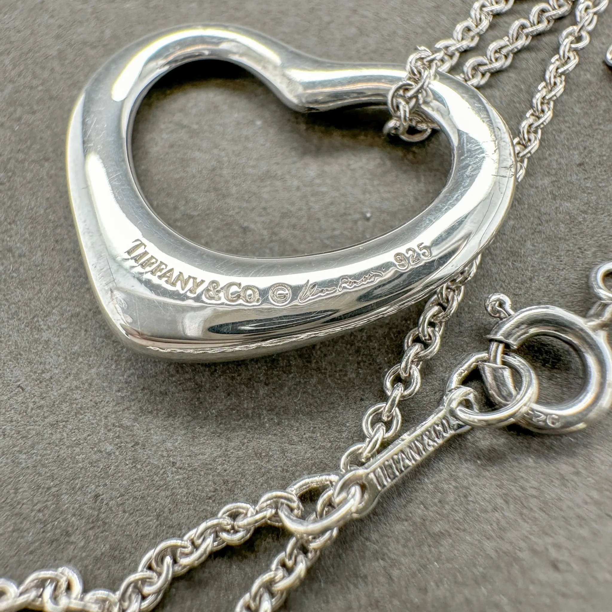 Estate Tiffany & Co. SS Elsa Peretti 22mm Open Heart Pendant