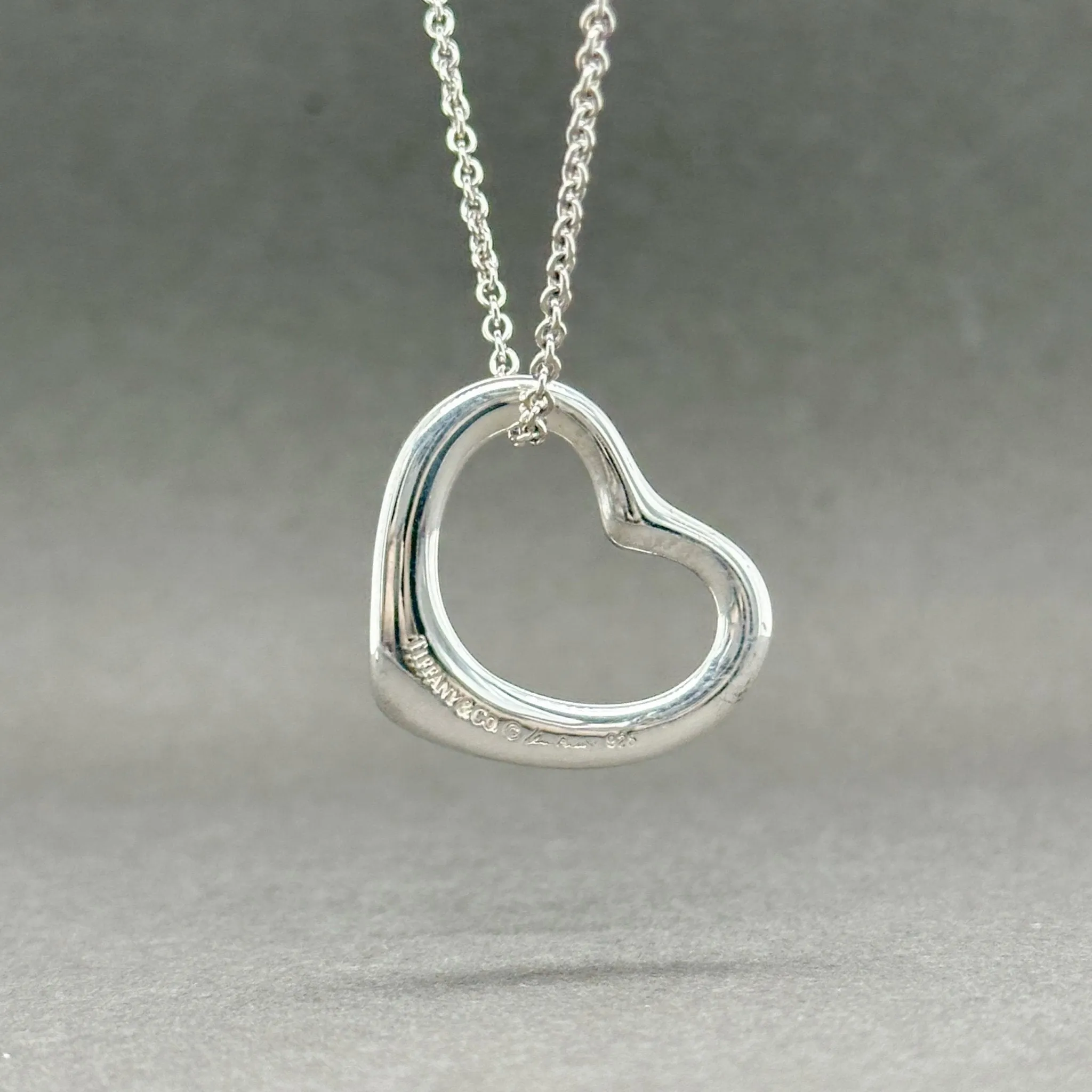 Estate Tiffany & Co. SS Elsa Peretti 22mm Open Heart Pendant