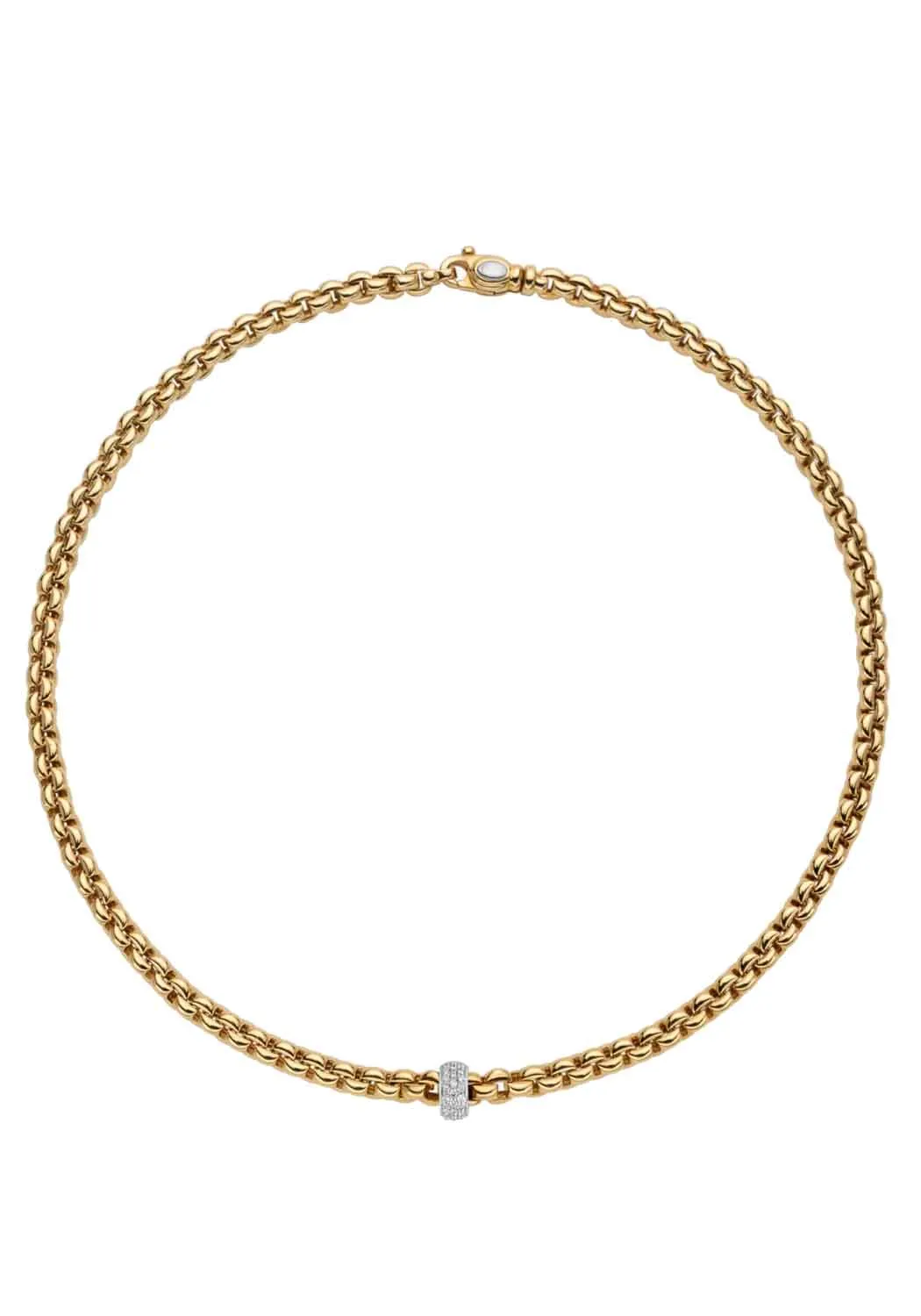 FOPE Flex'It Eka 18KYG Pave Diamond Bead Necklace | 24"