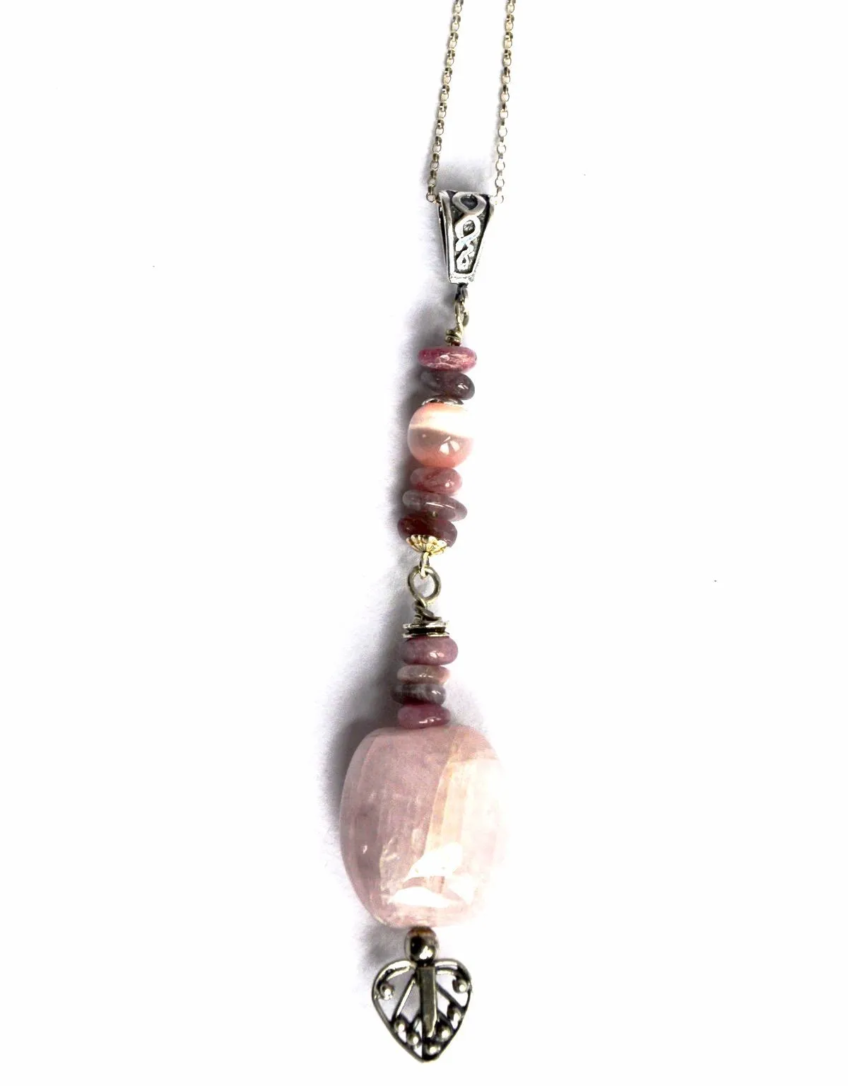 Forget Me Not Kunzite and Tourmaline Pendant