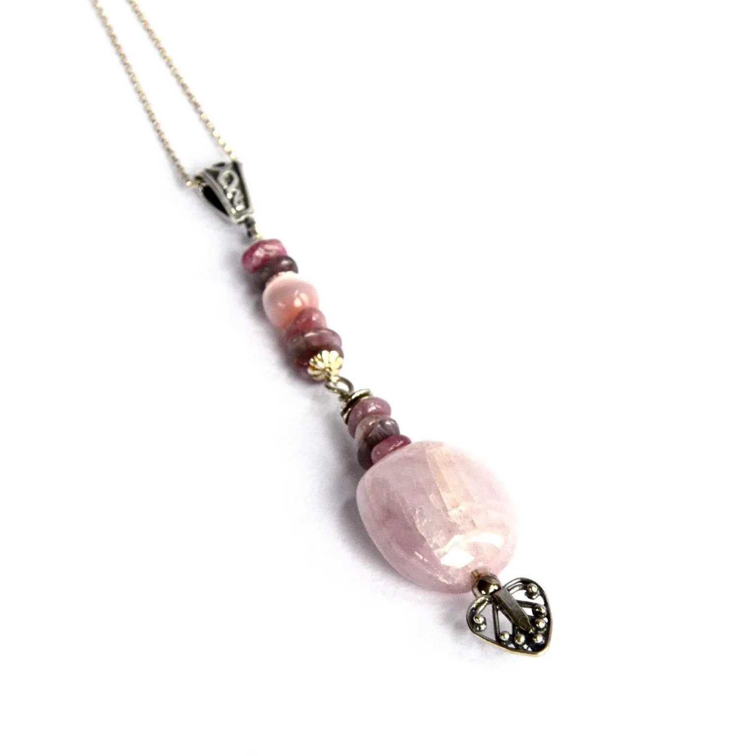 Forget Me Not Kunzite and Tourmaline Pendant