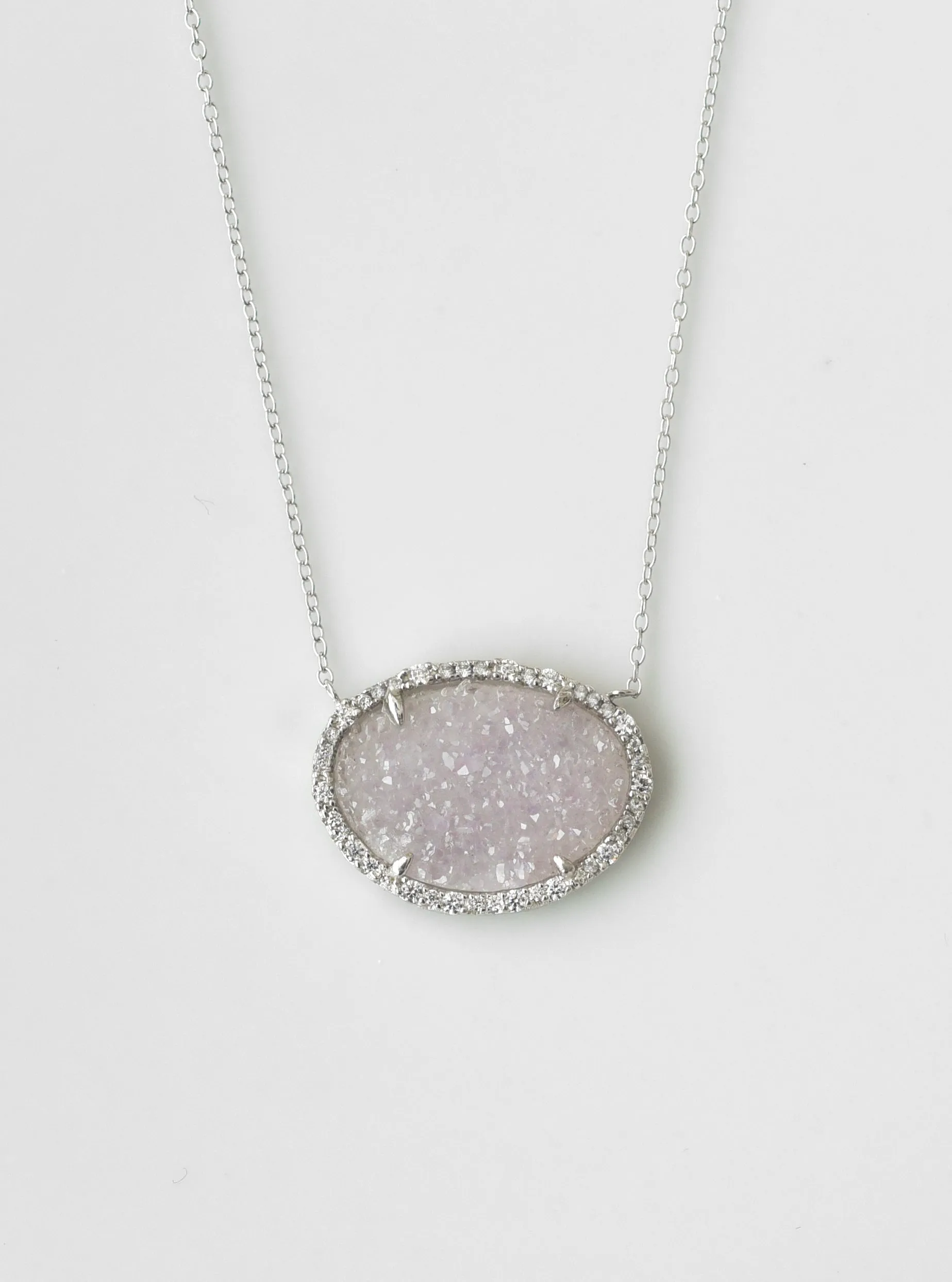 Freeform Druzy Oval Necklace