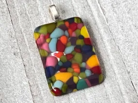 Fused Glass Pendant~ Confetti