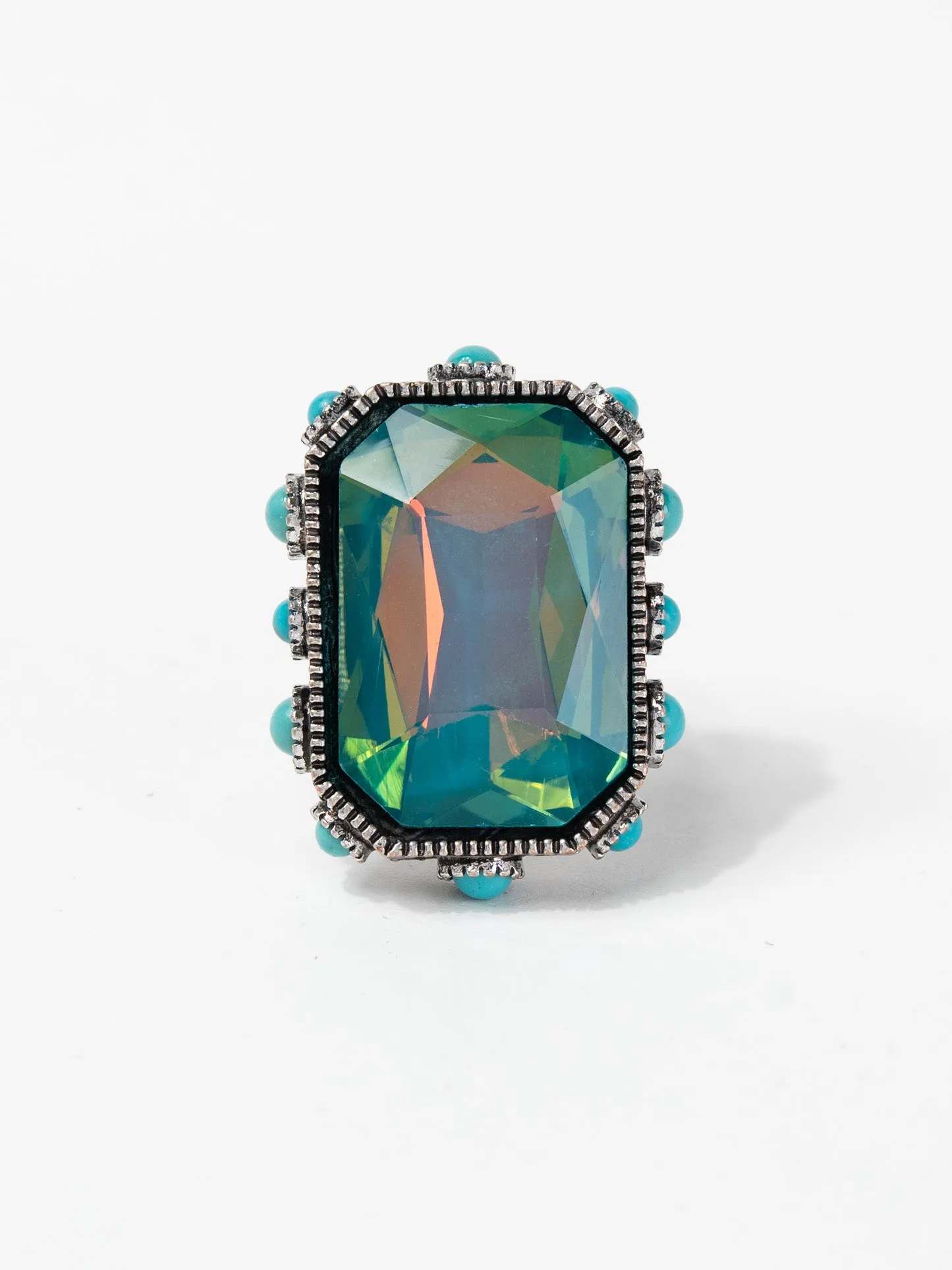 Gabrielle Western Octagon Cut Crystal Stretch Ring