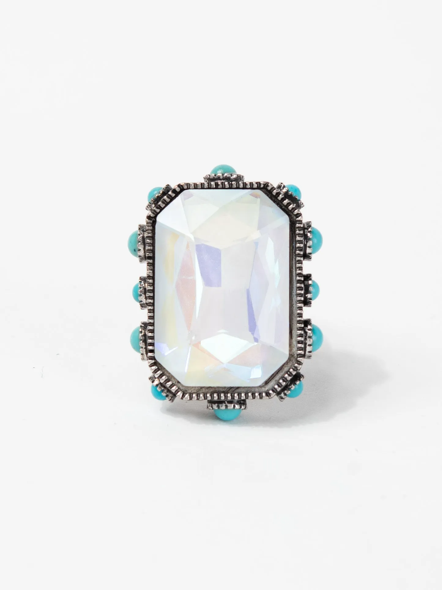 Gabrielle Western Octagon Cut Crystal Stretch Ring