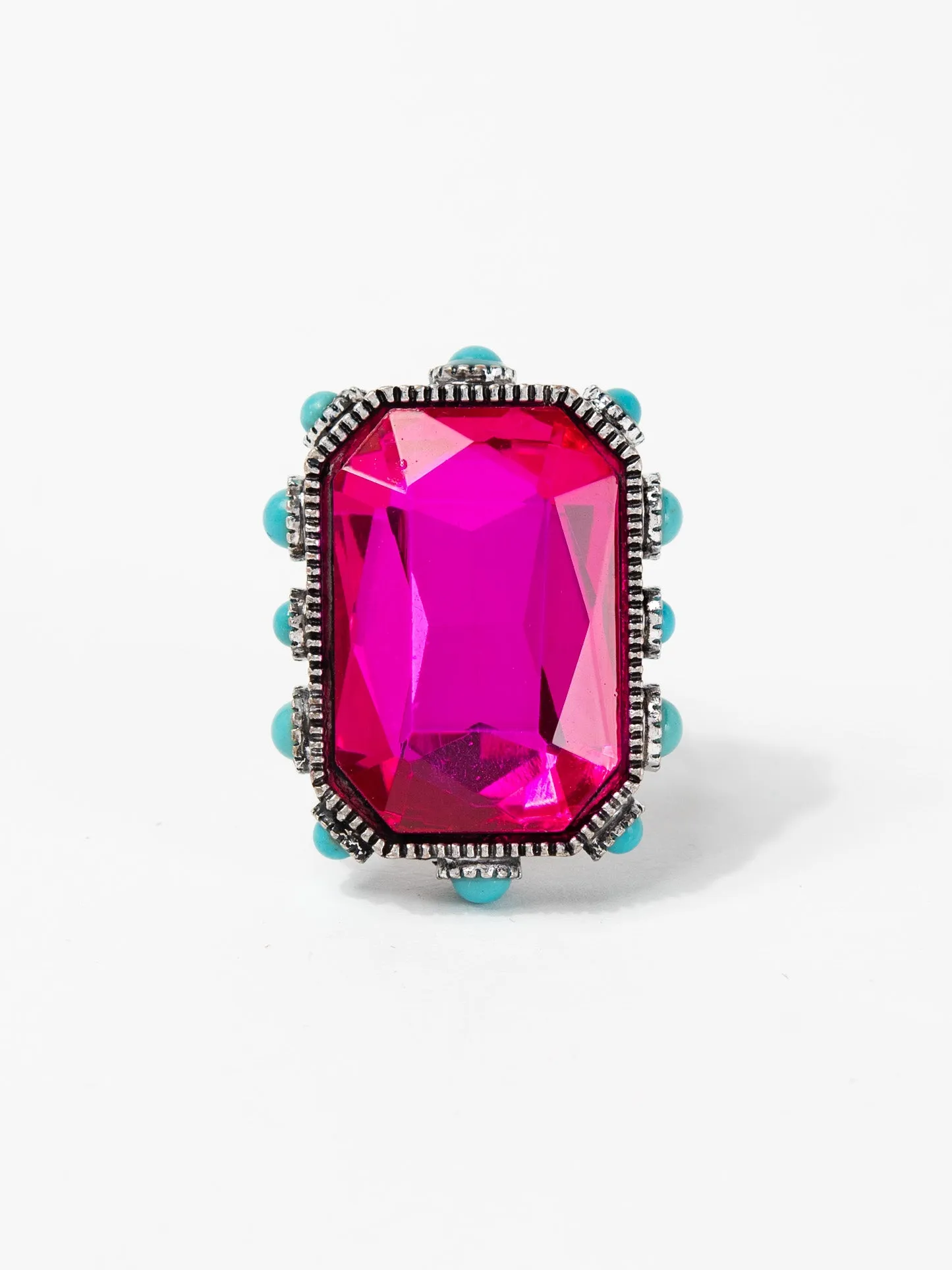 Gabrielle Western Octagon Cut Crystal Stretch Ring