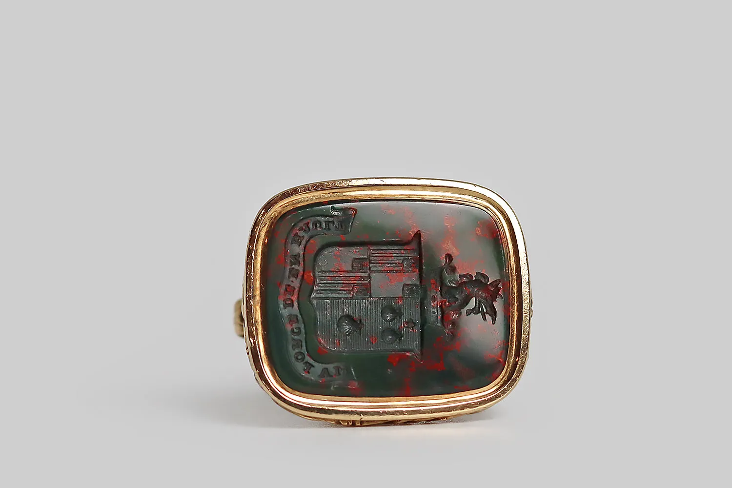 Georgian Bloodstone Intaglio Fob with Dragon