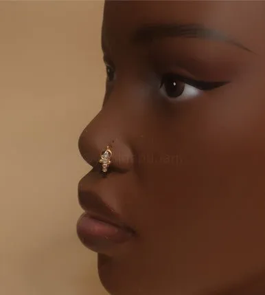 Gold Stargazing Nose Hoop Piercing Jewelry