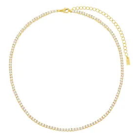 Gold Tennis Choker Necklace