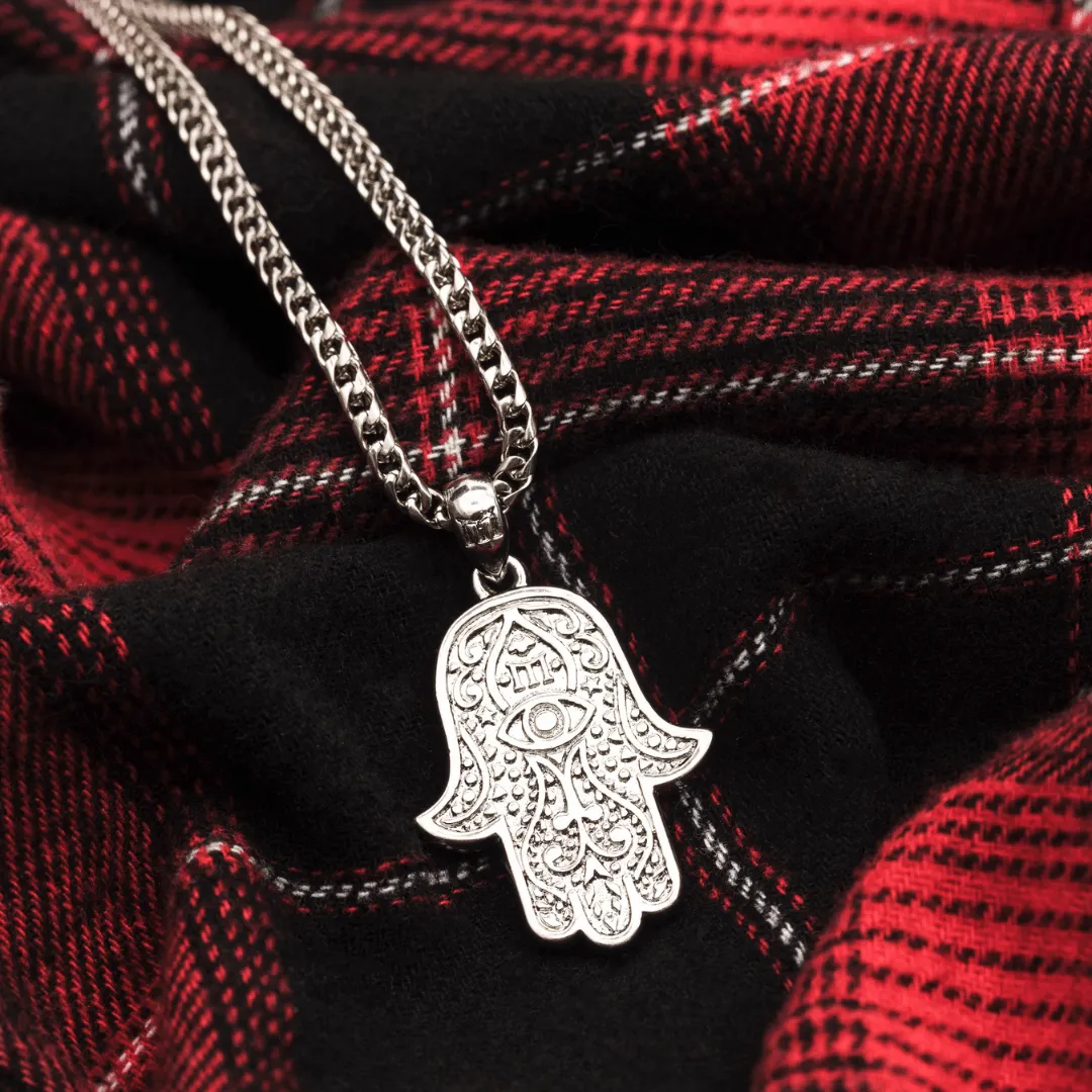 Hamsa Pendant - White Gold