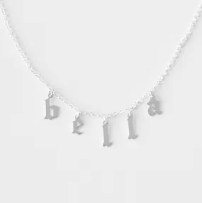 Hanging Gothic Name Necklace