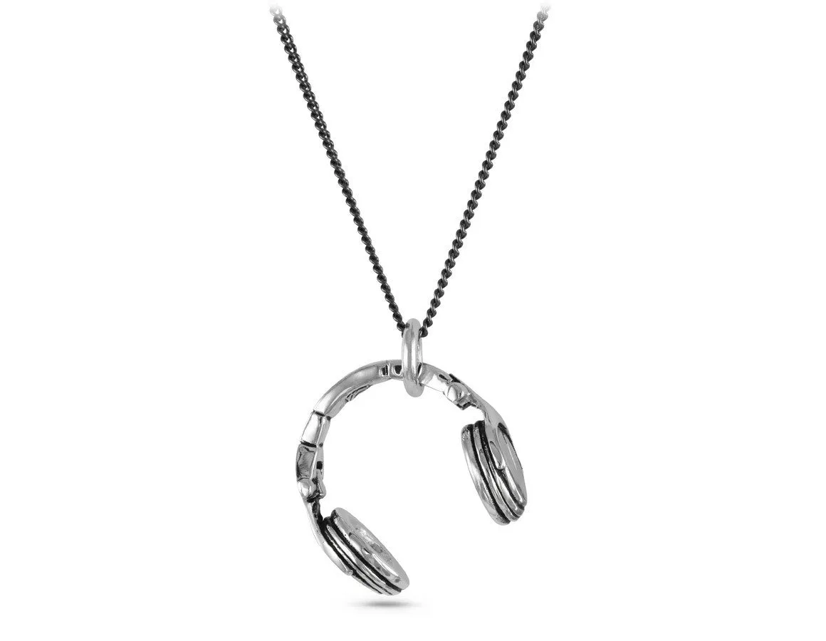 Headphones Necklace - Silver