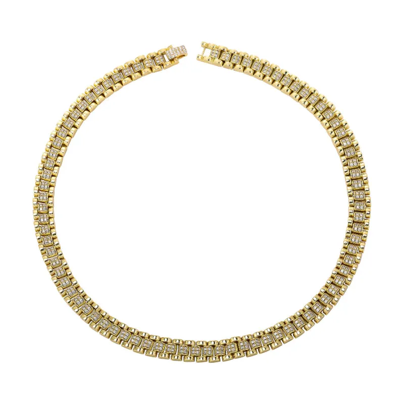 Hip Hop 10/14mm Full Diamond Necklace Bracelet