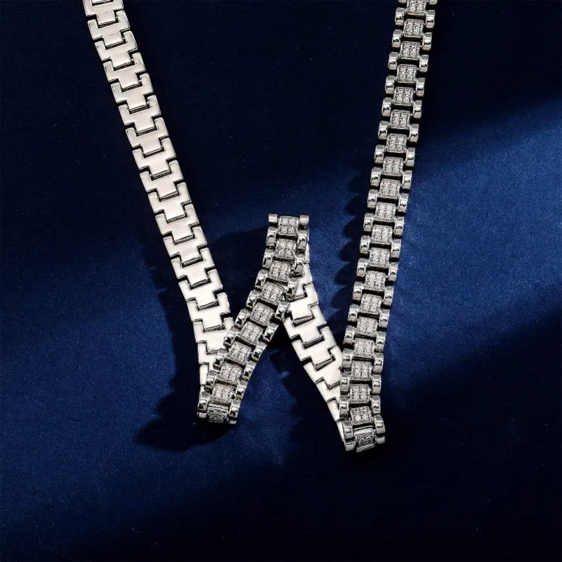 Hip Hop 10/14mm Full Diamond Necklace Bracelet