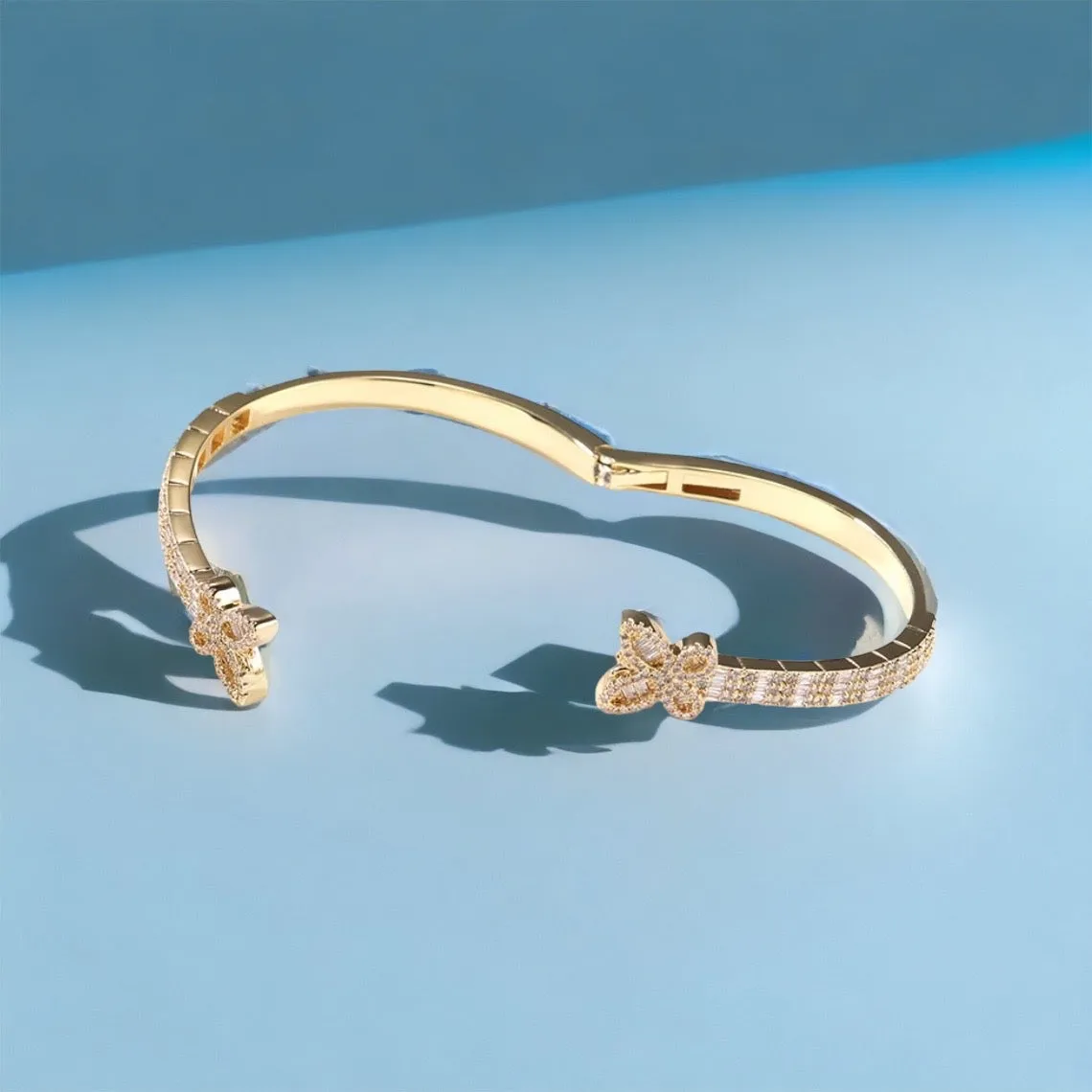 Iced Out Butterfly Bangle