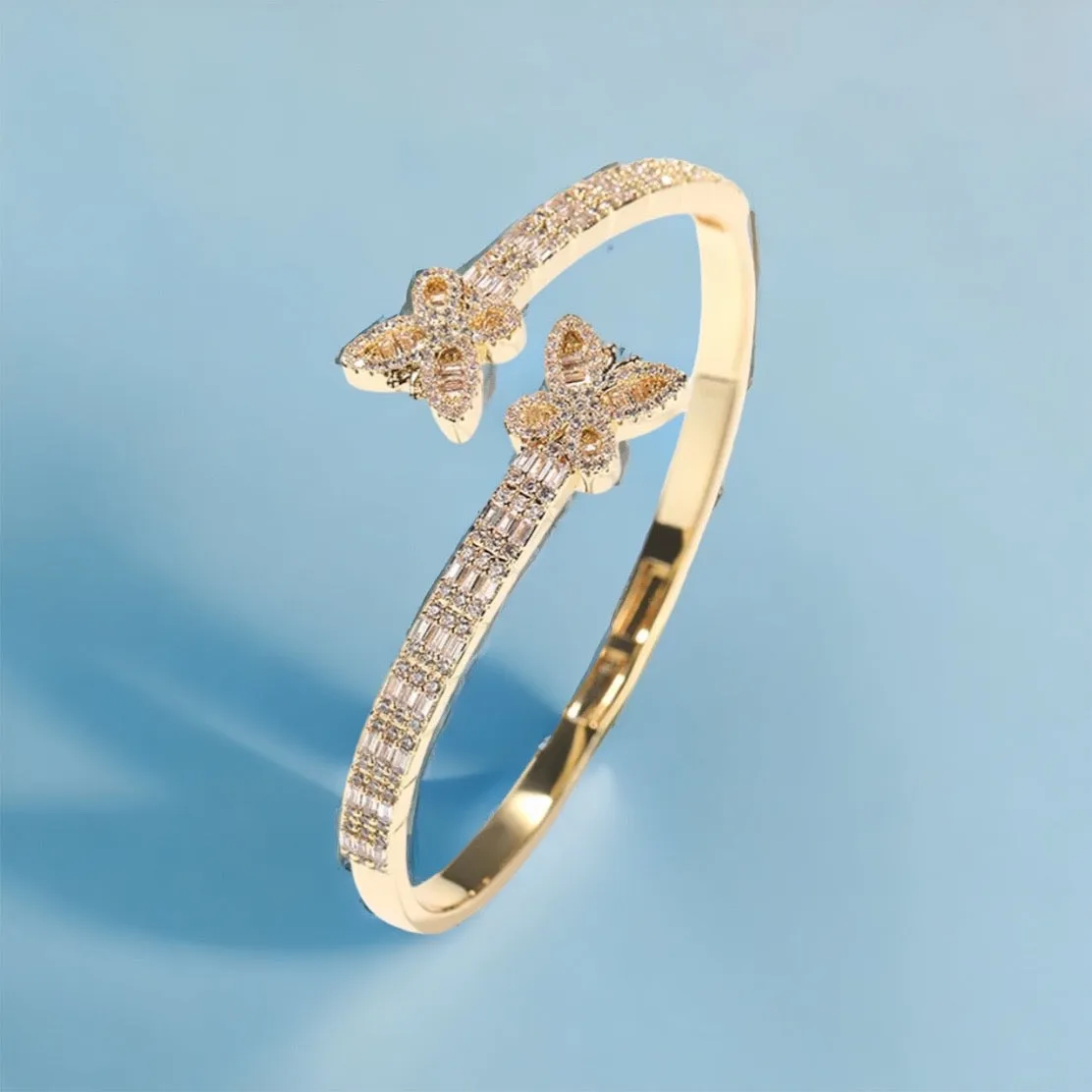 Iced Out Butterfly Bangle