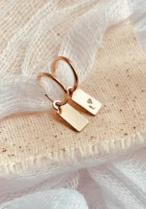 Initial Huggie Hoop Earrings