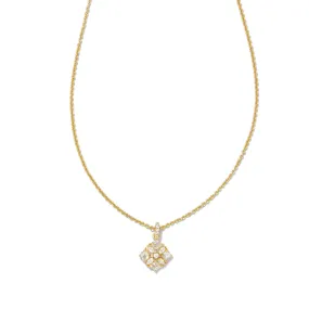 Kendra Scott Dira Crystal Pendant Necklace - Gold White Crystal