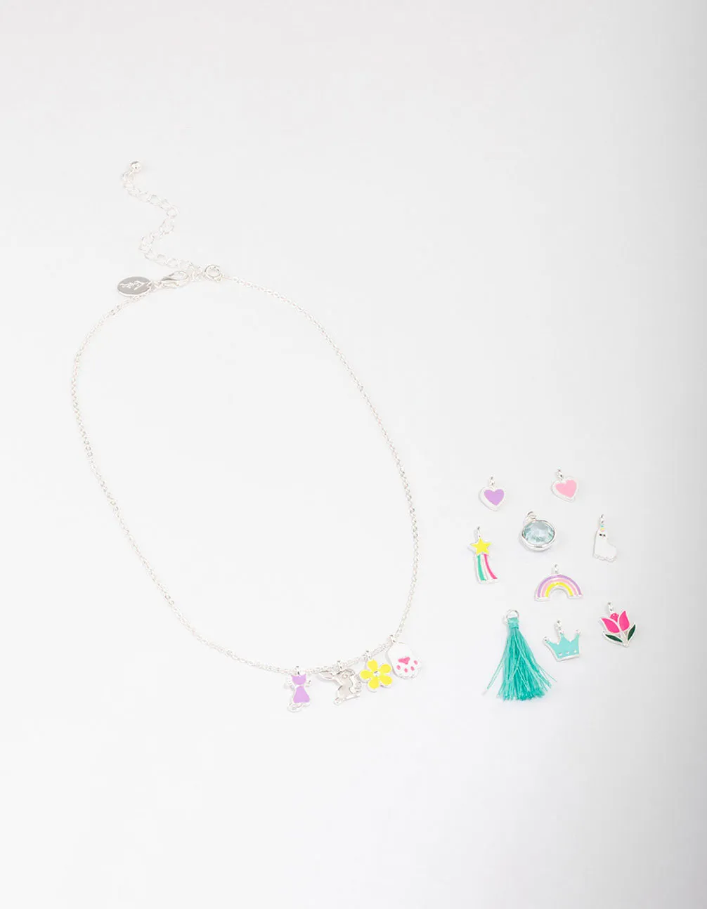 Kids Silver Make Your Own DIY Easter Bunny Charm Necklace