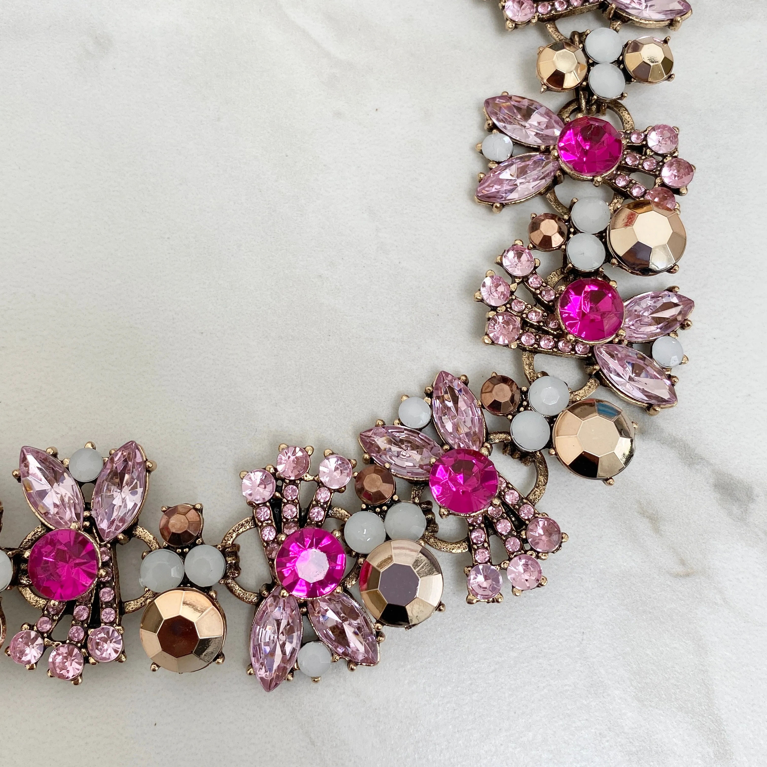 KIRA Pink & Gold Statement Necklace