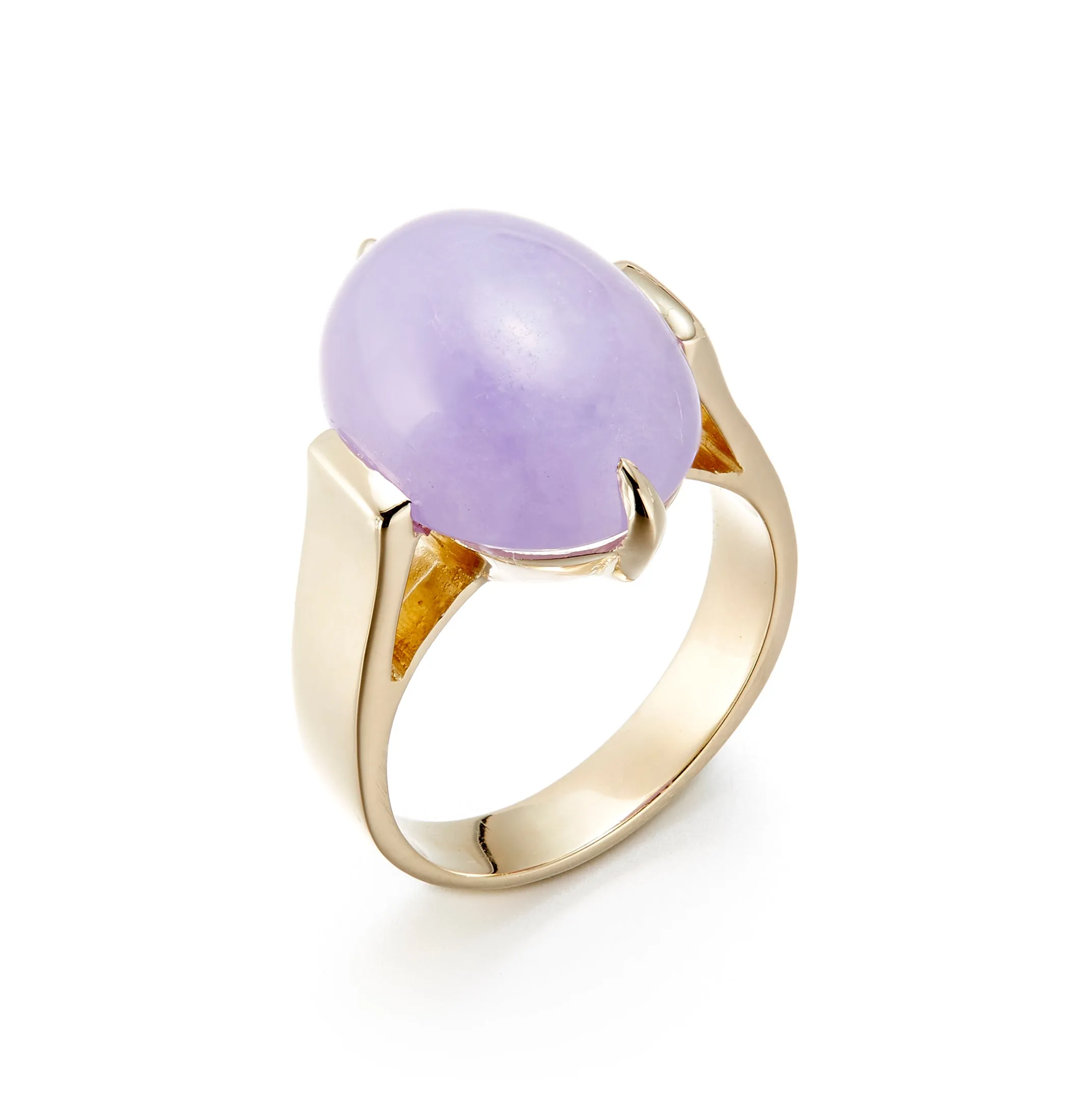 Lavender Jade Cabochon Ring