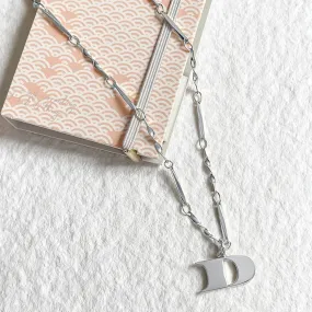 Letter Necklace (D) - Silver