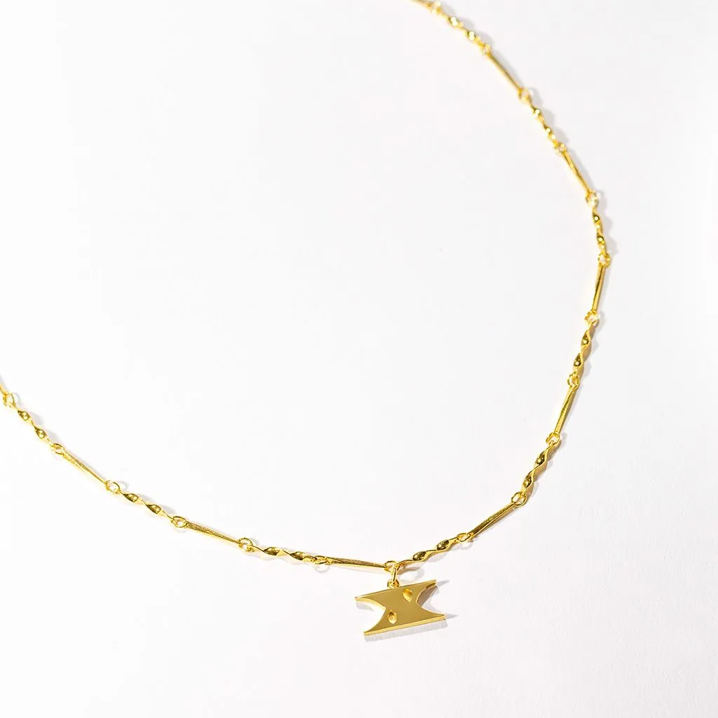 Letter Necklace (X) - Gold