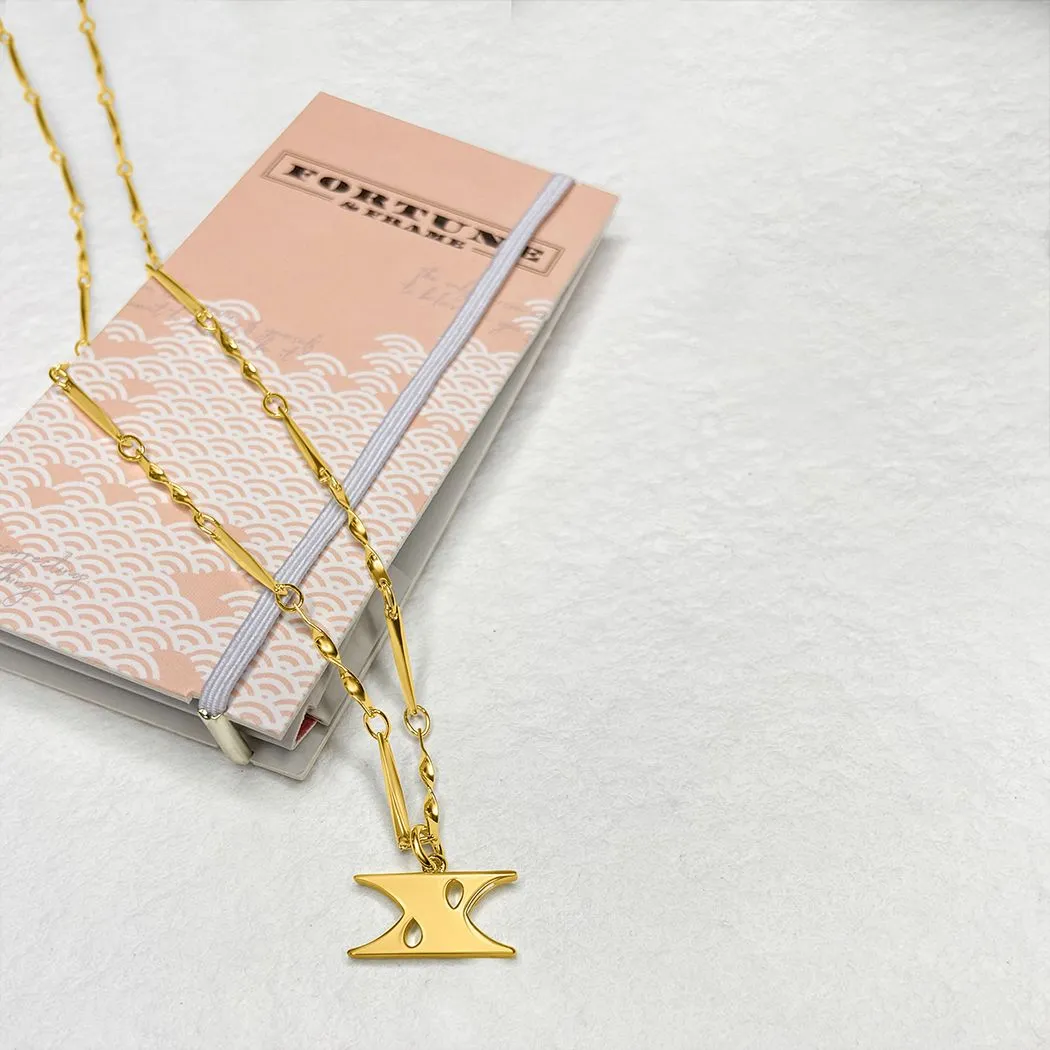 Letter Necklace (X) - Gold