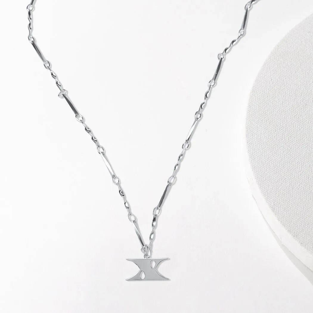 Letter Necklace (X) - Silver