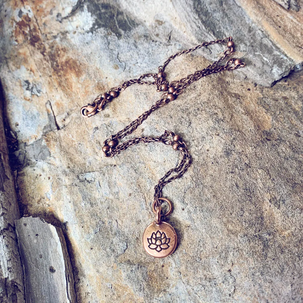 little lotus // lotus flower pendant necklace