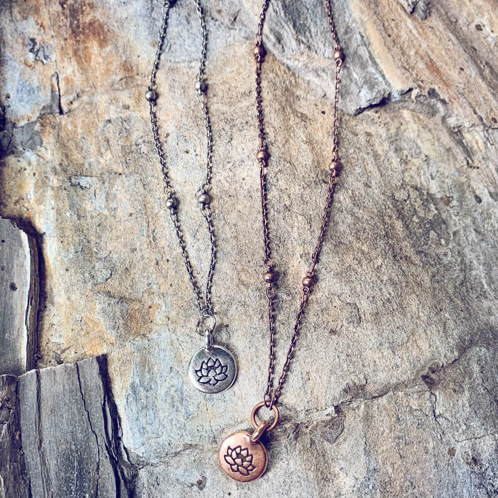 little lotus // lotus flower pendant necklace